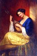 Julie Wilhelmine Hagen-Schwarz Mandoline player painting